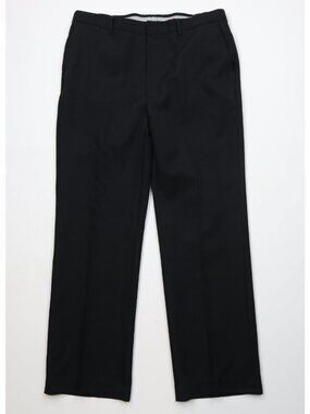 Vintage 70s Streetwear Mens 38x31 Knit Flared Wide Leg Chino Pants Black USA